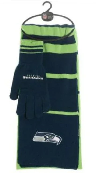 Seattle Seahawks Scarf with Matching Gloves Gift set - Seattle Seahawks Scarf with Matching Gloves Gift set