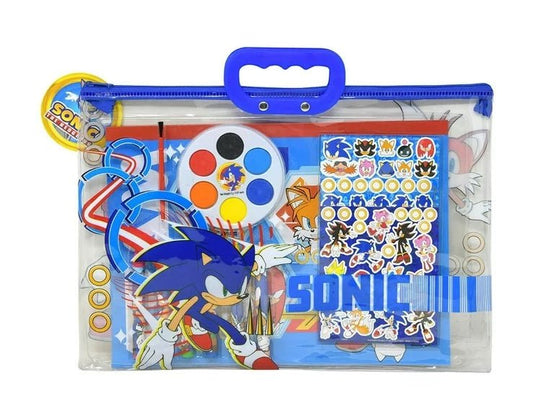 Sonic the Hedgehog 12pc Stationery in Zipper Tote Set - Sonic the Hedgehog 12pc Stationery in Zipper Tote Set