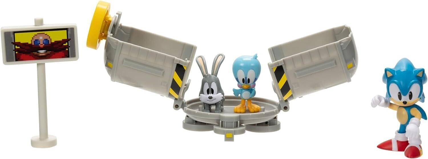 Sonic The Hedgehog 2.5" Level Clear Diorama Sonic, Flicky & Pocky Action Figure - Sonic The Hedgehog 2.5" Level Clear Diorama Sonic, Flicky & Pocky Action Figure