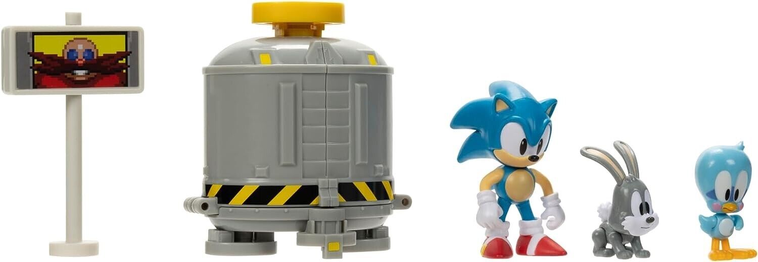 Sonic The Hedgehog 2.5" Level Clear Diorama Sonic, Flicky & Pocky Action Figure - Sonic The Hedgehog 2.5" Level Clear Diorama Sonic, Flicky & Pocky Action Figure