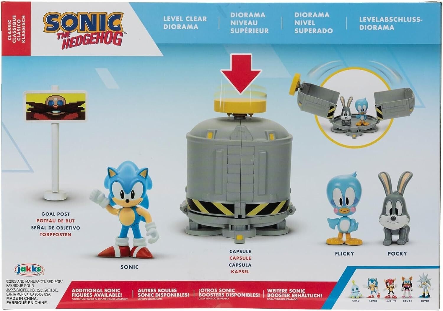 Sonic The Hedgehog 2.5" Level Clear Diorama Sonic, Flicky & Pocky Action Figure - Sonic The Hedgehog 2.5" Level Clear Diorama Sonic, Flicky & Pocky Action Figure