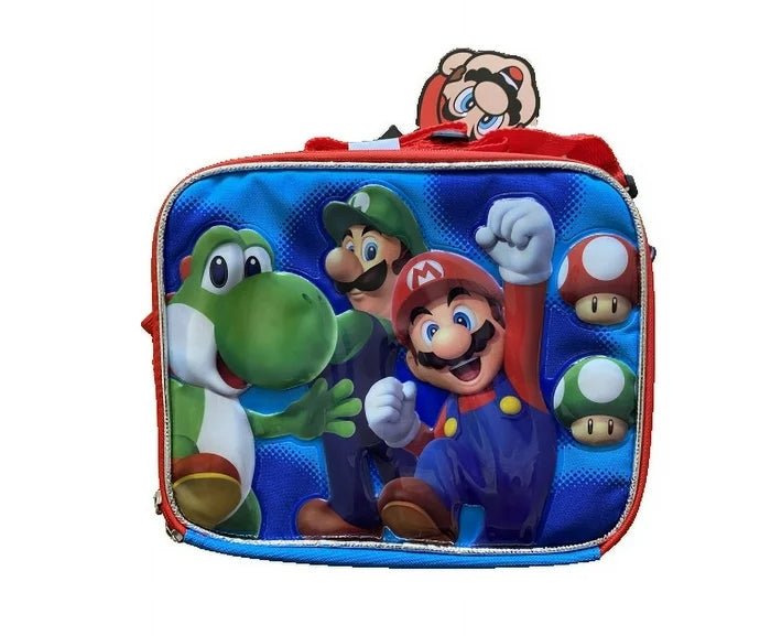 Super Mario Insulated Lunch Bag with shoulder strap - Super Mario Insulated Lunch Bag with shoulder strap